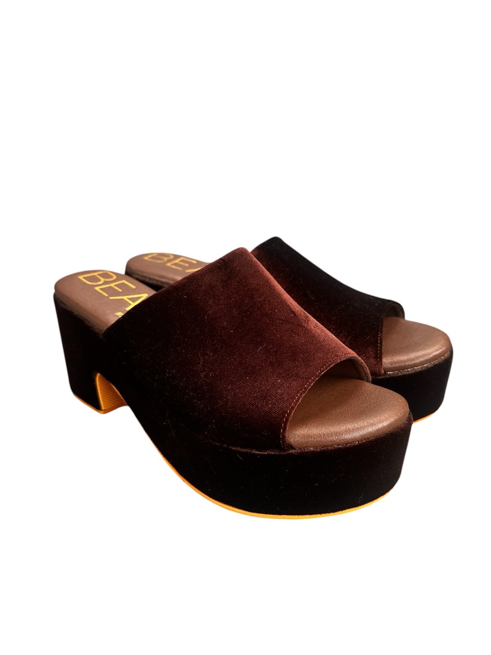 BEACH by Matisse Brown Terry Block Heels Platform  Size 10M Casual Sandals